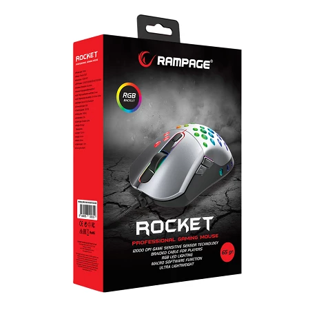 Rampage Rocket SMX-R66 Silver Gaming Mouse