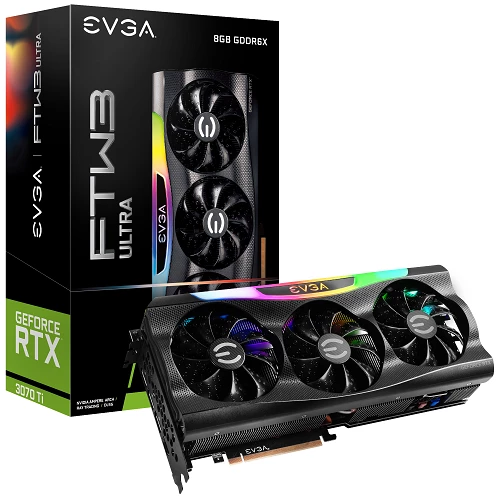 Evga GeForce RTX 3070 Ti FTW3 Ultra Gaming 8GB (08G-P5-3797-KL) 256 bit Videokart