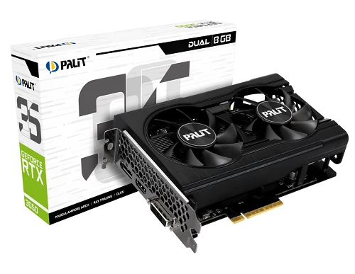 Palit Dual RTX 3050 8G (NE63050019P1-190AD) 128 bit Videokart