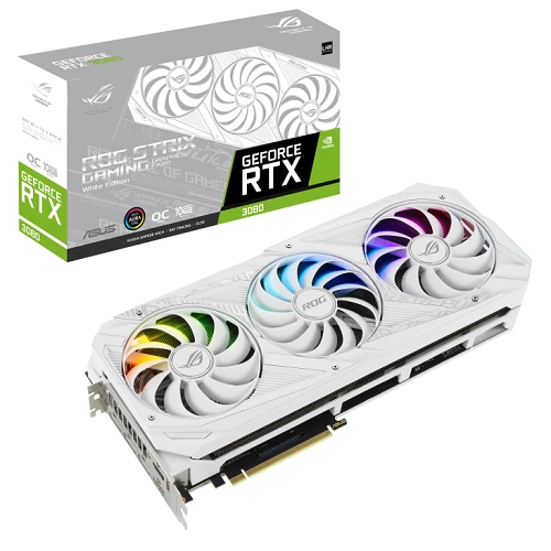 Asus ROG Strix GeForce RTX™ 3080 V2 White OC (ROG-STRIX-RTX3080-O10G-WHITE-V2) 10GB 320bit Videokart