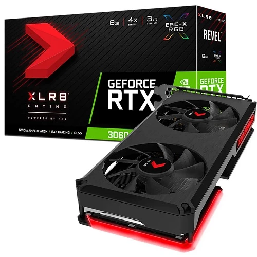 PNY GeForce RTX 3060 Ti XLR8 Revel Epic-X 8GB (VCG3060T8LDFXPPB1) 256-bit videokart